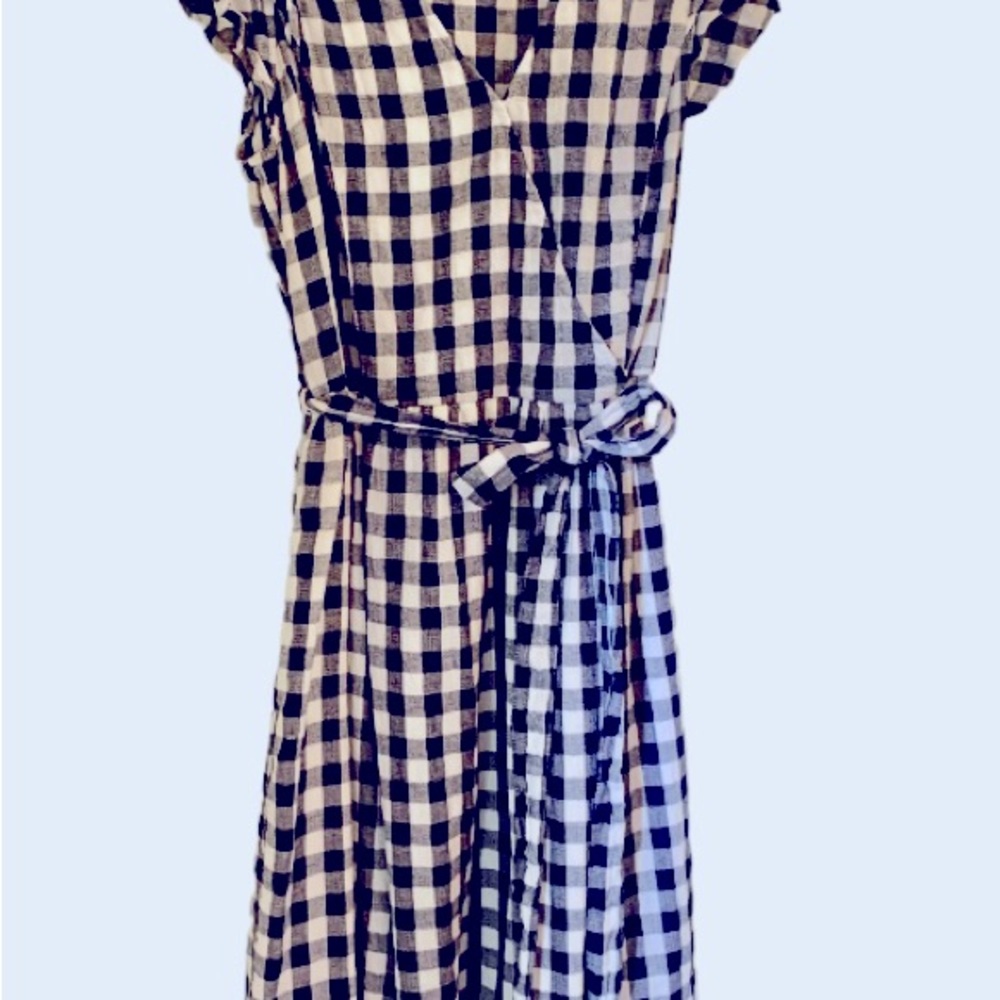 Old Navy Navy Blue Gingham Dress